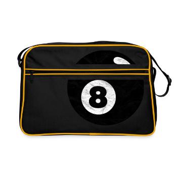 Billard Billardkugel schwarz acht eight - Retro Tasche - Schwarz/Gold - Vorne