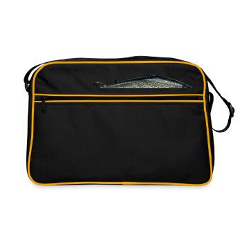 Lachs - Retro Tasche - Schwarz/Gold - Vorne
