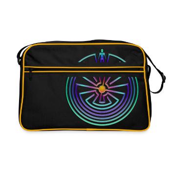 MAN IN THE MAZE / Mann im Labyrinth - colored - Retro Tasche - Schwarz/Gold - Vorne