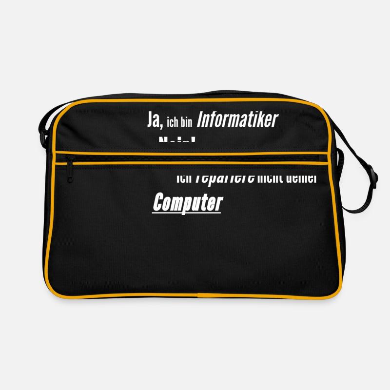 Informatiker Computer kaputt - Retro Tasche - Schwarz/Gold