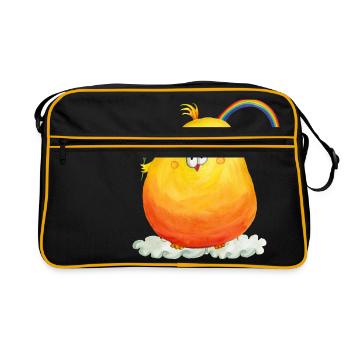 Rainbowbirds "birdy ensoleillé" - Sac Retro - noir/or - Devant