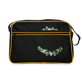(eukalyptus_wreath) - Retro Tasche - Schwarz/Gold - Vorne