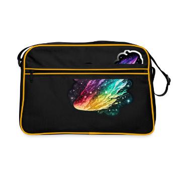 Regenbogen-Komet: Ein farbenfrohes Design-Erlebnis - Retro Tasche - Schwarz/Gold - Vorne