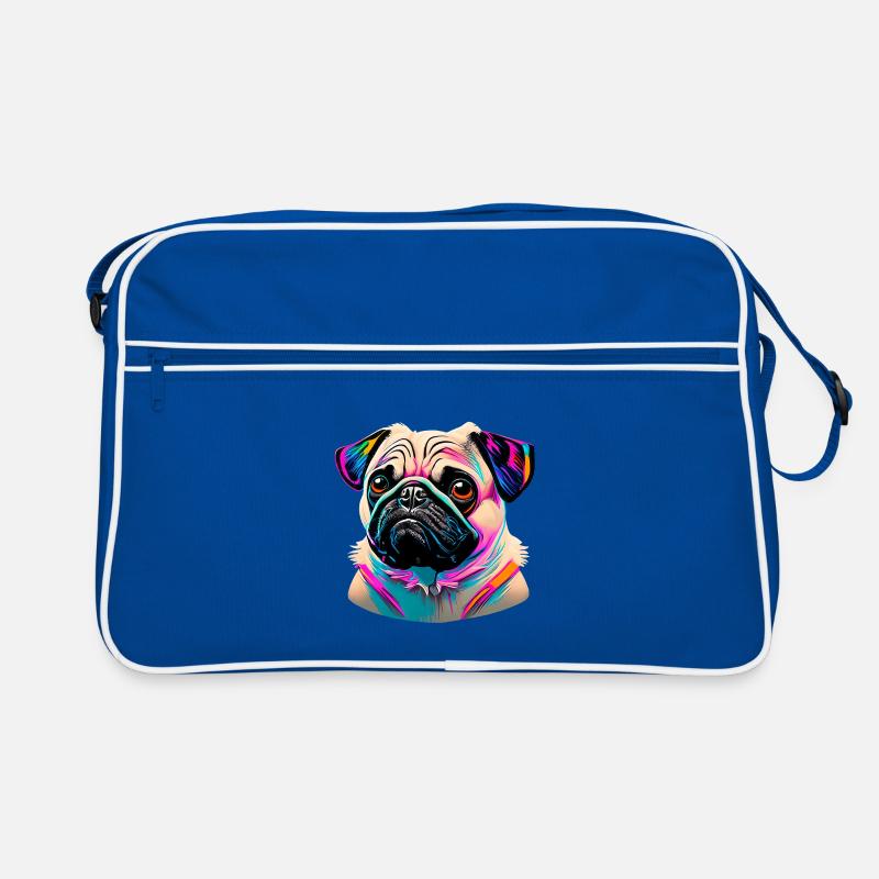 Mops Kopf Pug Graffiti Retro Tasche