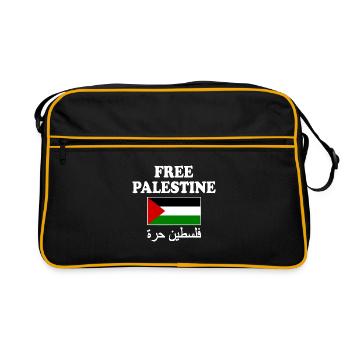 Free palestine - Sac Retro - noir/or - Devant