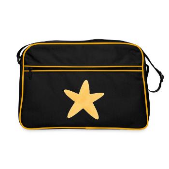 Étoile dorée à l’aquarelle - Sac Retro - noir/or - Devant