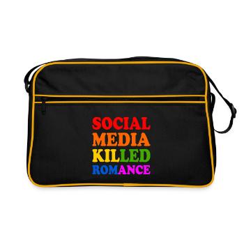 social media killed romance - Retro Tasche - Schwarz/Gold - Vorne