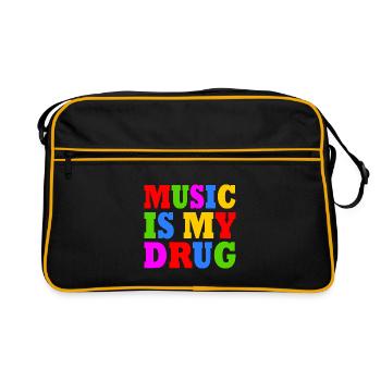 music is my drug - Sac Retro - noir/or - Devant