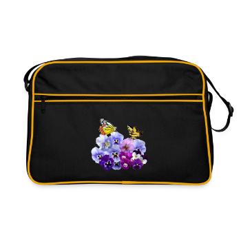 Belle-mère avec papillons jaunes - Sac Retro - noir/or - Devant