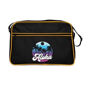 Aloha Surfer Palms Beach Retro Hawaii Beach 70s - Retro Bag - black/gold - Front
