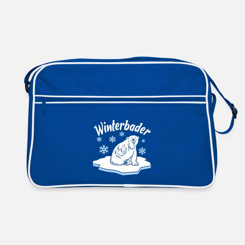 Winterbader Eisbaden Eisbad Spruch Retro Tasche
