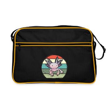 Axalotl retro Kawaii - Retro Bag - black/gold - Front