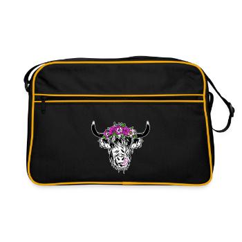 Highlands écossais Highland Bovins Highland Vache des Highlands - Sac Retro - noir/or - Devant