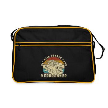 Sei kein Penner fahr Verbrenner Auto - Retro Tasche - Schwarz/Gold - Vorne