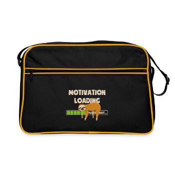 Sloth - Motivation is loading - please wait - Retro Bag - black/gold - Front