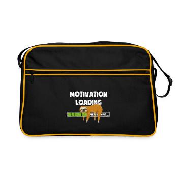 Sloth - Motivation is loading - please wait - Retro Bag - black/gold - Front