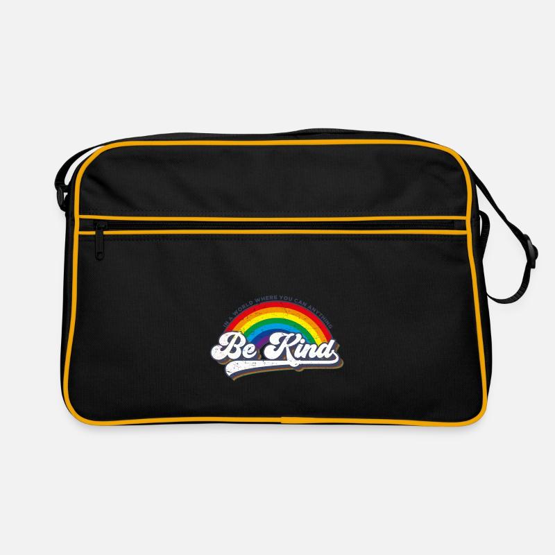 Be Kind LGBT Regenbogen Retro Tasche