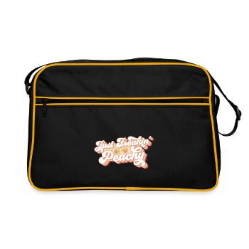 juste pêche - peach fruit dicton - Sac Retro - noir/or - Devant