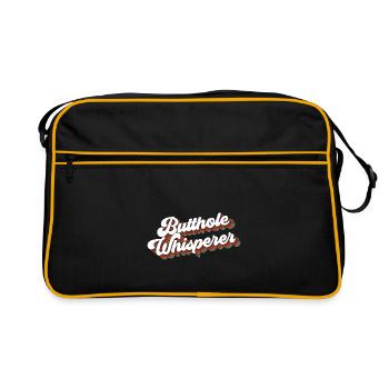 Butthole Whisperer drôle de dicton - Sac Retro - noir/or - Devant