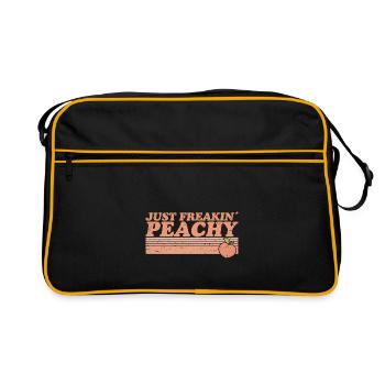 juste pêche - peach fruit dicton - Sac Retro - noir/or - Devant