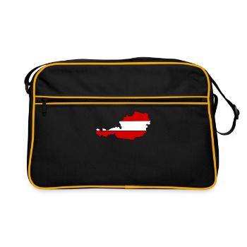 Autriche Carte avec pavillon - Sac Retro - noir/or - Devant