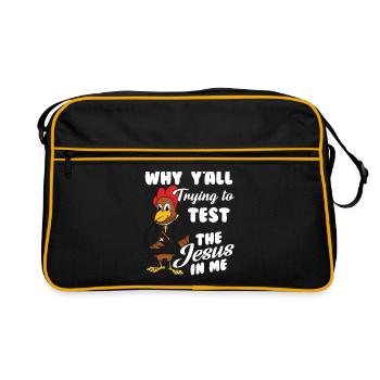 Pourquoi vous essayez de tester le Jésus en moi - Sac Retro - noir/or - Devant