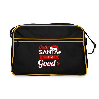 Dear Santa Define Good - Retro Tasche - Schwarz/Gold - Vorne
