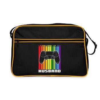 Leveling Up To Husband - Retro Bag - black/gold - Front