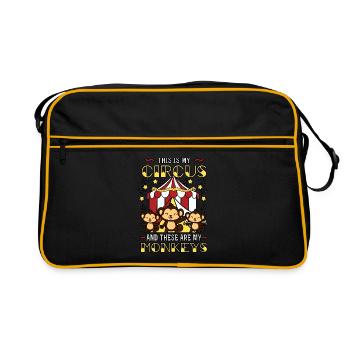 My Circus And There Are My Monkeys - Retro Tasche - Schwarz/Gold - Vorne