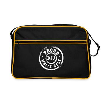 Fière ceinture blanche BJJ - Sac Retro - noir/or - Devant