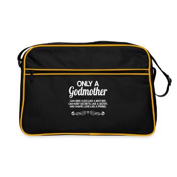 Godmother Can Give Hugs Like A Mother - Retro Bag - black/gold - Front