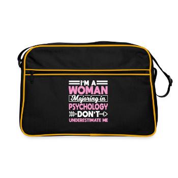 Je suis une femme qui se spécialise en psychologie - Sac Retro - noir/or - Devant