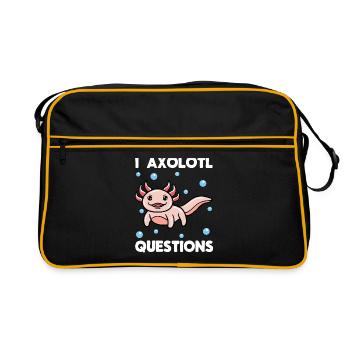 I Axolotl Questions - Retro Tasche - Schwarz/Gold - Vorne