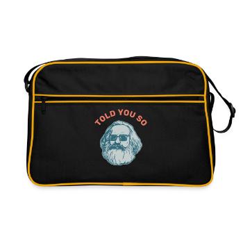 Told you so Cadeau Karl Marx Marx marxisme Chemnitz - Sac Retro - noir/or - Devant