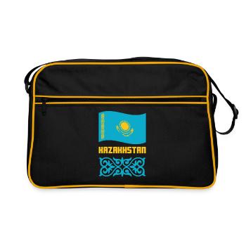 Kazakhstan République kahachienne Cadeau - Sac Retro - noir/or - Devant