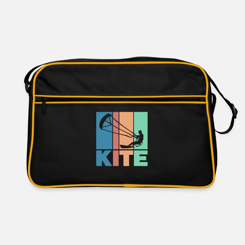 Kite Silhouette Gift Kitesurfer Waves Surfing Retro Bag