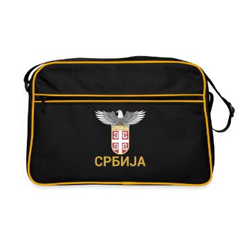 Armoiries de l’aigle cyrillique Serbia armoiries Yougoslavie - Sac Retro - noir/or - Devant