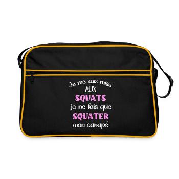 Je me suis mise aux squats je ne fais que squater - Sac Retro - noir/or - Devant