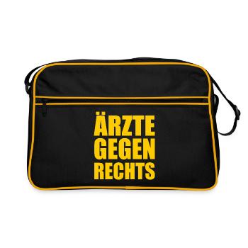 Ärzte gegen rechts - Retro Tasche - Schwarz/Gold - Vorne