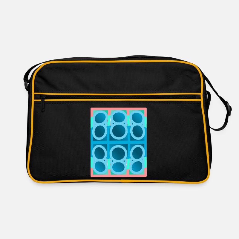 blue pattern, graphic art Retro Bag