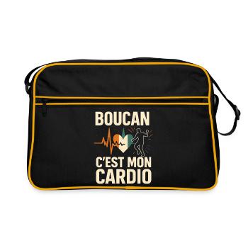 Boucan c'est mon cardio – Humour ivoirien - Retro Bag - black/gold - Front