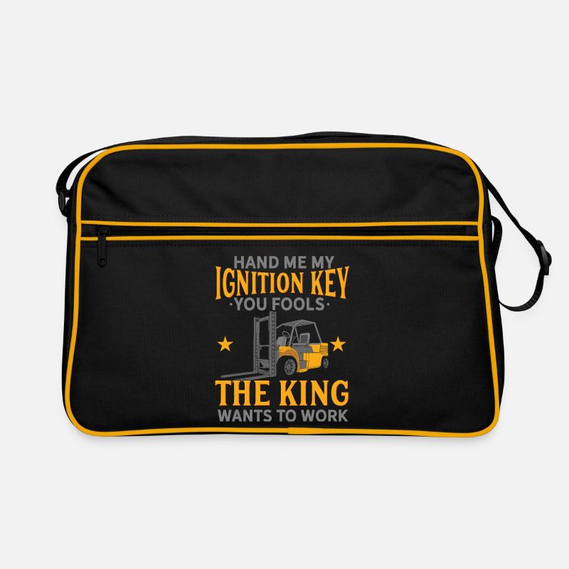 Hand Me My Ignition Key Forklift Operator King Art Retro Bag