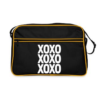 XOXO Love Text Minimal Repeating Design - Retro Bag - black/gold - Front
