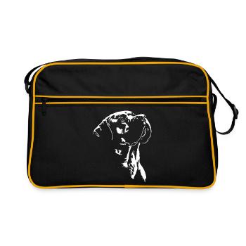 Silhouette de chien Boerboel Wilsigns - Sac Retro - noir/or - Devant