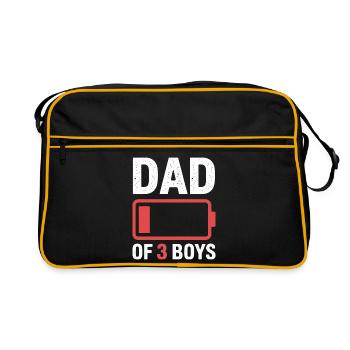 Dad of 3 Boys Battery Graphic - Retro Bag - black/gold - Front