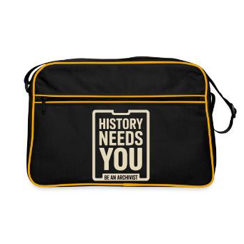 L’histoire a besoin de vous : soyez archiviste - Sac Retro - noir/or - Devant