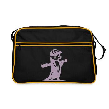 Otter Baseball Silhouette - Sac Retro - noir/or - Devant