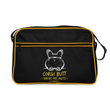 Les fesses de corgi me rendent fou - Sac Retro - noir/or - Devant