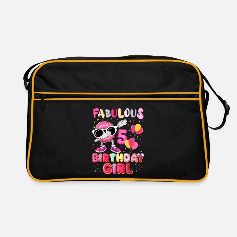 5. Geburtstag Dabbing Donut fabelhaftes Mädchen Retro Tasche
