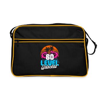 Niveau 80 Débloqué 80ème anniversaire Gamer 80s rétro - Sac Retro - noir/or - Devant